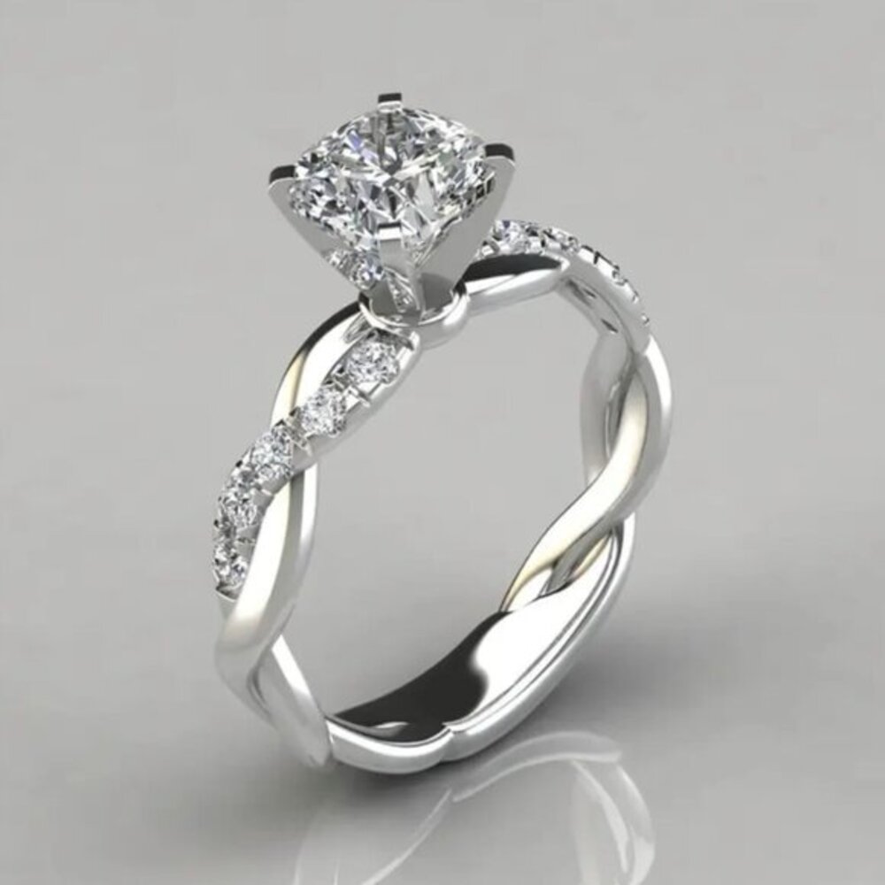 8mm Simulated Diamond Infinity Pave Ring 2.25 CTW Sterling Silver Size 7